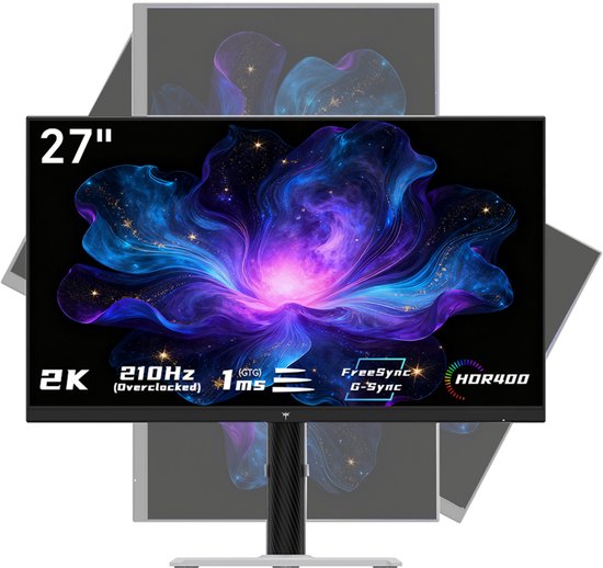 KTC H27T6 27 inch Fast IPS Gaming Monitor QHD 2560×1440 210Hz 1ms GTG FreeSync HDR400 Low Blue Light