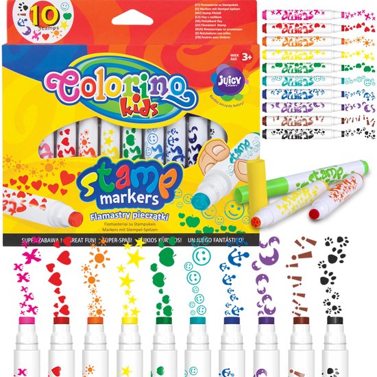 Stylos tampons Colorino, lot de 10 - Loisirs créatifs