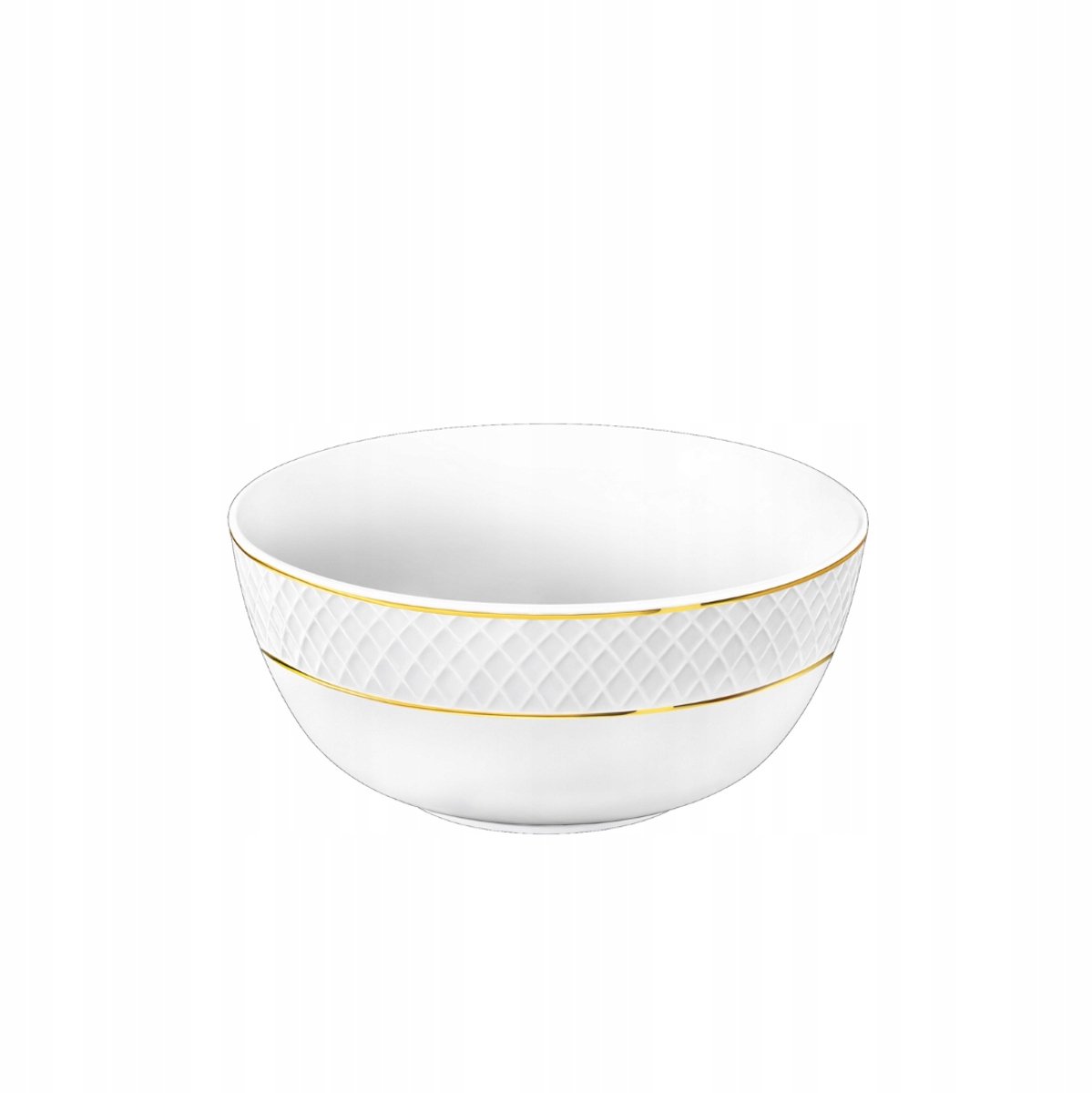 Wilmax Porseleinen Saladekom 18cm Wit met Gouden Rand - 1300ml