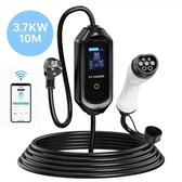 Chargeur mural VoltEdge Mobile Home 3,7 kW Type 2 10 m 16 A monophasé – Chargeur avec application, fonction de charge différée et étui de transport