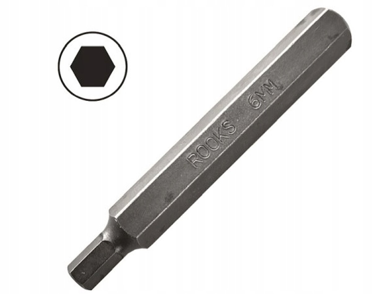 Bit 10 mm 3/8" zeskant 4 mm x 75 mm, set van 20 (S2 staal)