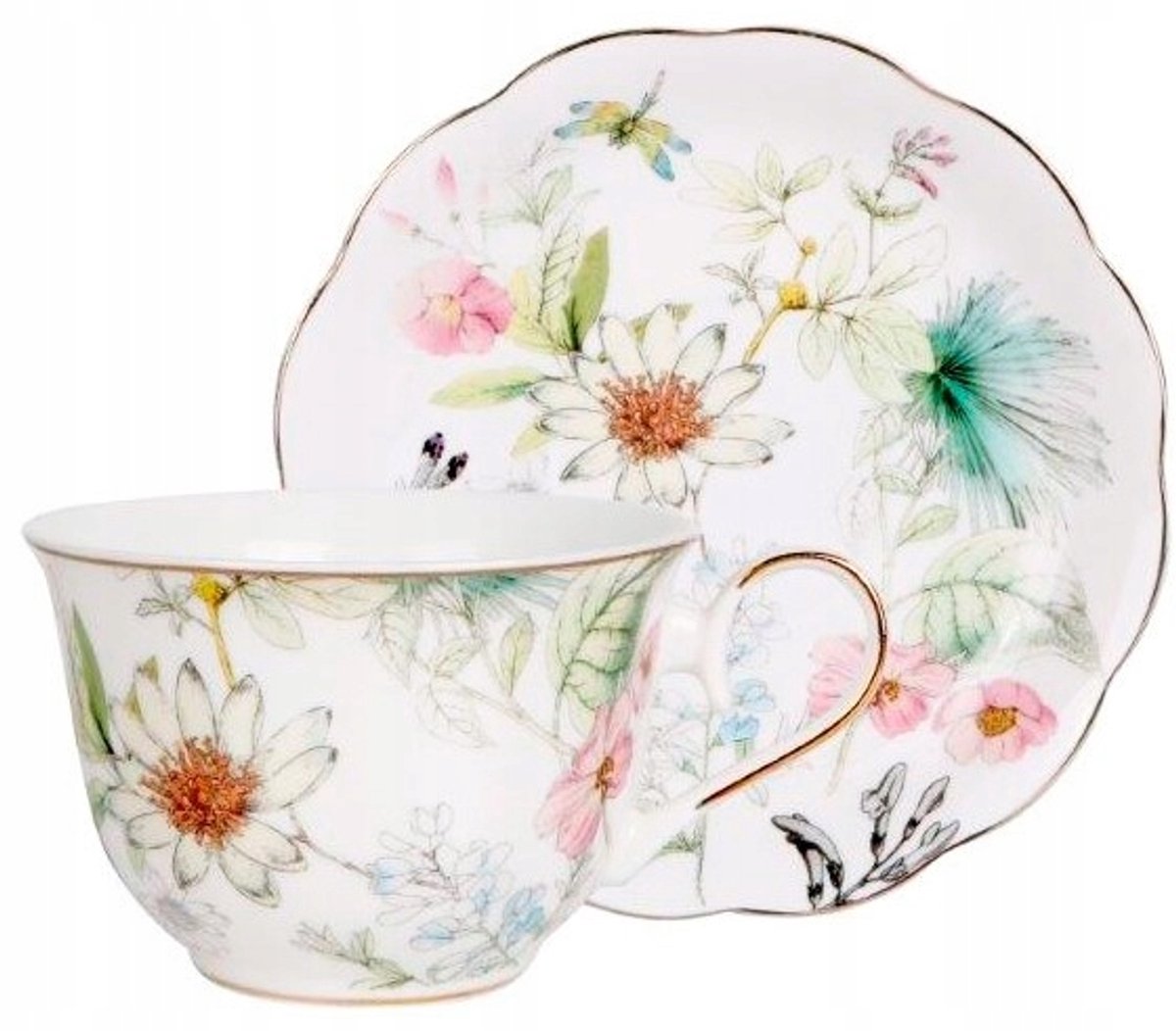 Veroni Marcelina Kop en Schotel Set 270ml - Elegant Porselein