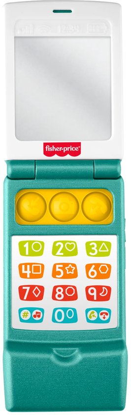 Foto: Fisher price lachen leren klaptelefoon muzikale leeractiviteit voor peuters
