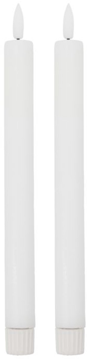 Led dinerkaars wit - set van 2 - 24.5 cm - timer
