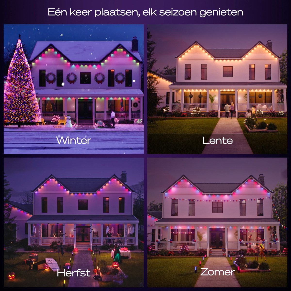 Philips Hue Festavia permanent - Witte snoer 18 m met 32 lampen - Wit en gekleurd licht met kleurverloop - Tot 50 lumen per lamp — afbeelding 4