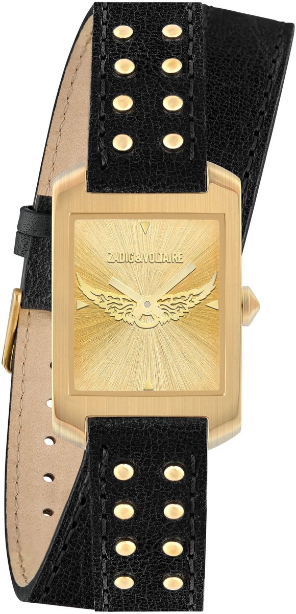 Horloge Voltaire Leather Black - Gold