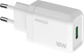 Usb adapter 18w - quick charge (5v/3a) Usb stekker - Oplader - Wit - Phreeze