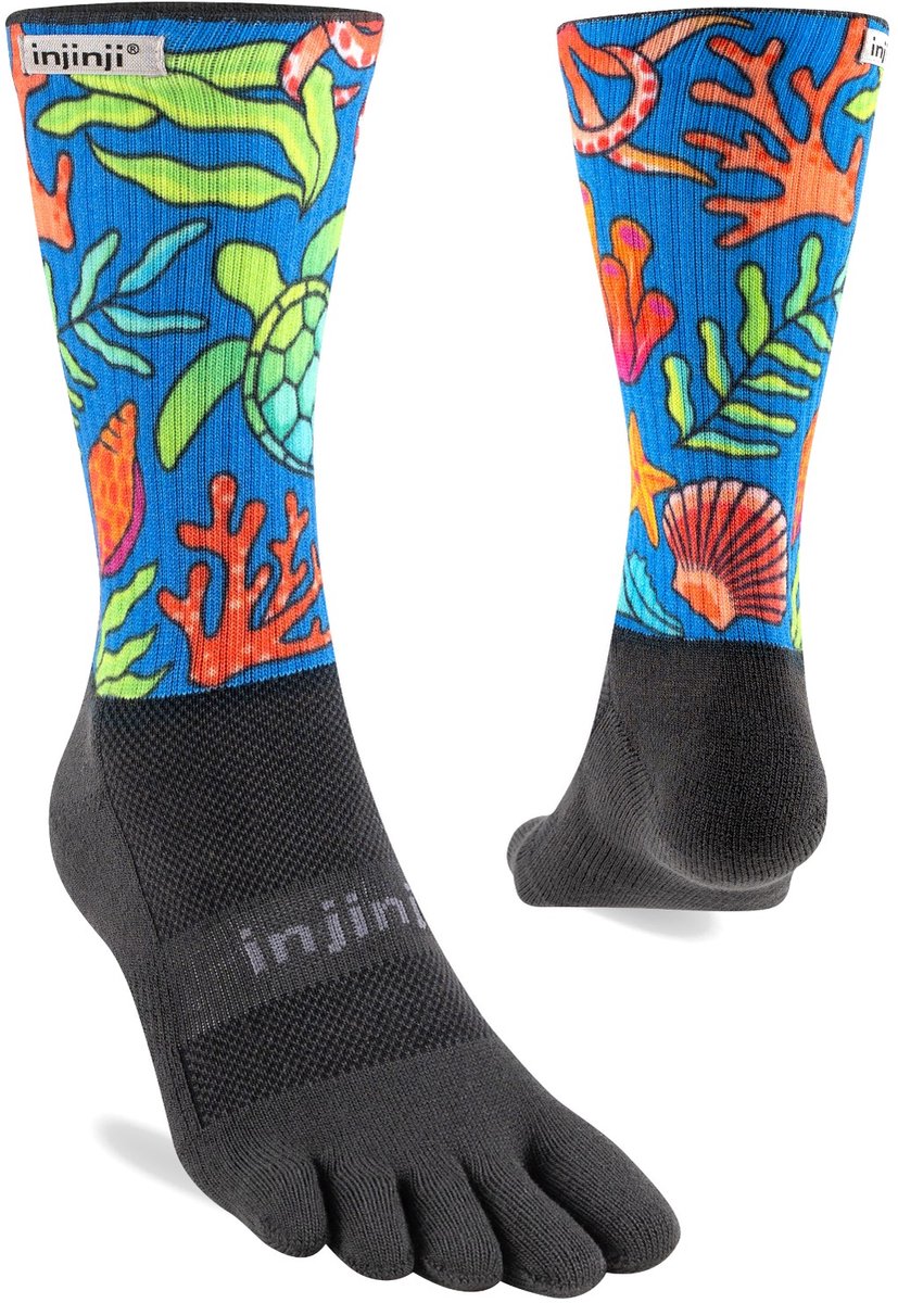 Injinji Trail Midweight Crew - Blue/Green - 37-40