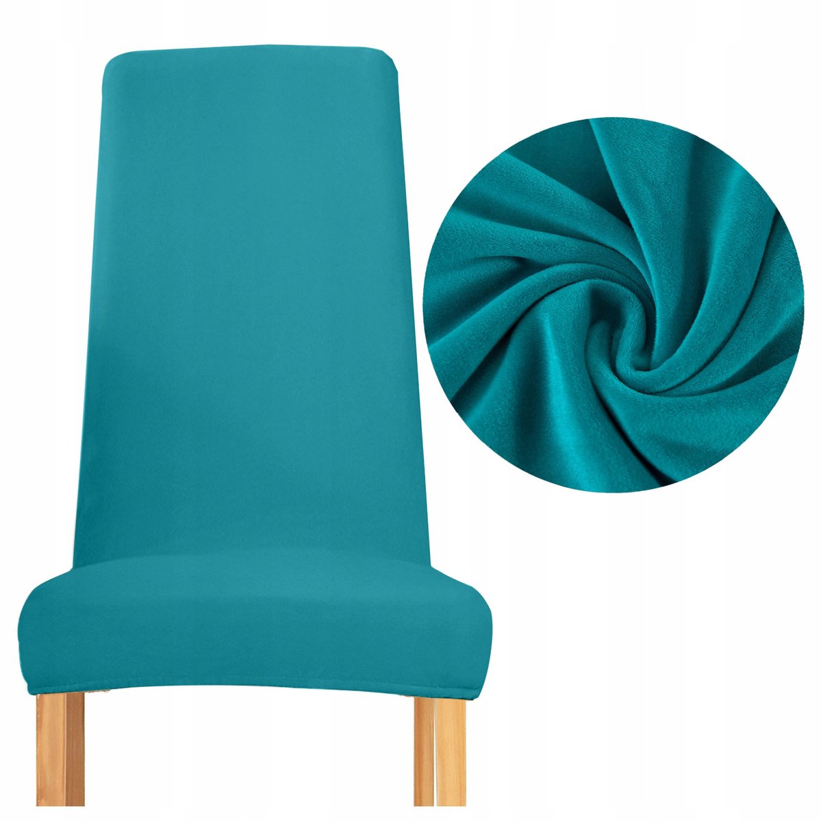 Turkoois Velours Stoelhoes met Smalle Rugleuning - Dik & Zacht