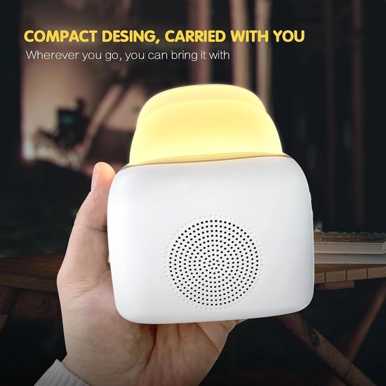 Nachtlampje met witte ruis, 3-in-1 babynachtlampje met geluidsgenerator, Bluetooth-luidspreker en timer, nachtlampje met witte ruis voor baby's, kinderen, volwassenen, kerstcadeaus, slaapkamer van Lictin — afbeelding 4