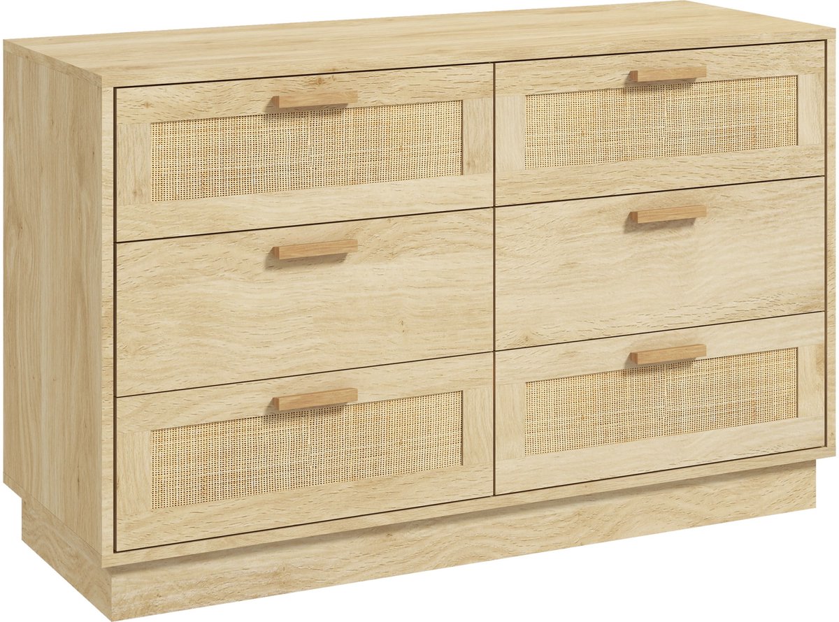 HOMCOM Ladekast - Spaanplaat - 110x40x69cm - Eiken
