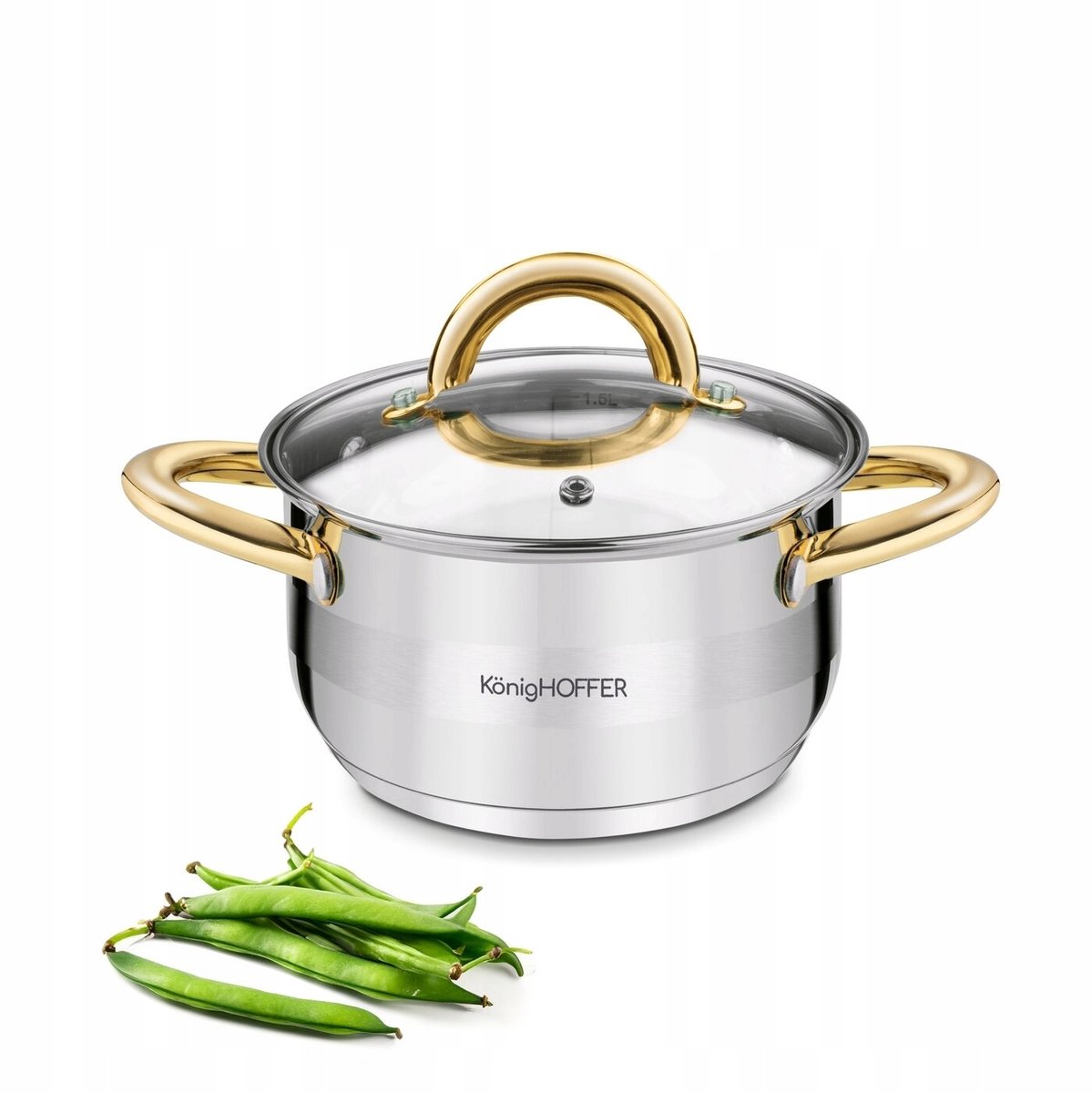 Koningoffer Faro Gold 1,8L Inductiepan - RVS & Goud