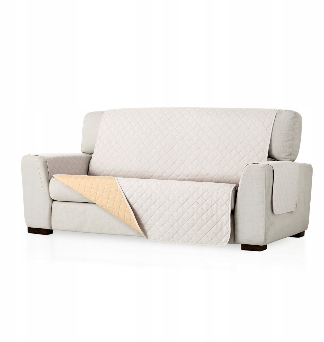Tweezijdige bankhoes, 160cm, crème/beige, beschermhoes voor 3-zits bank