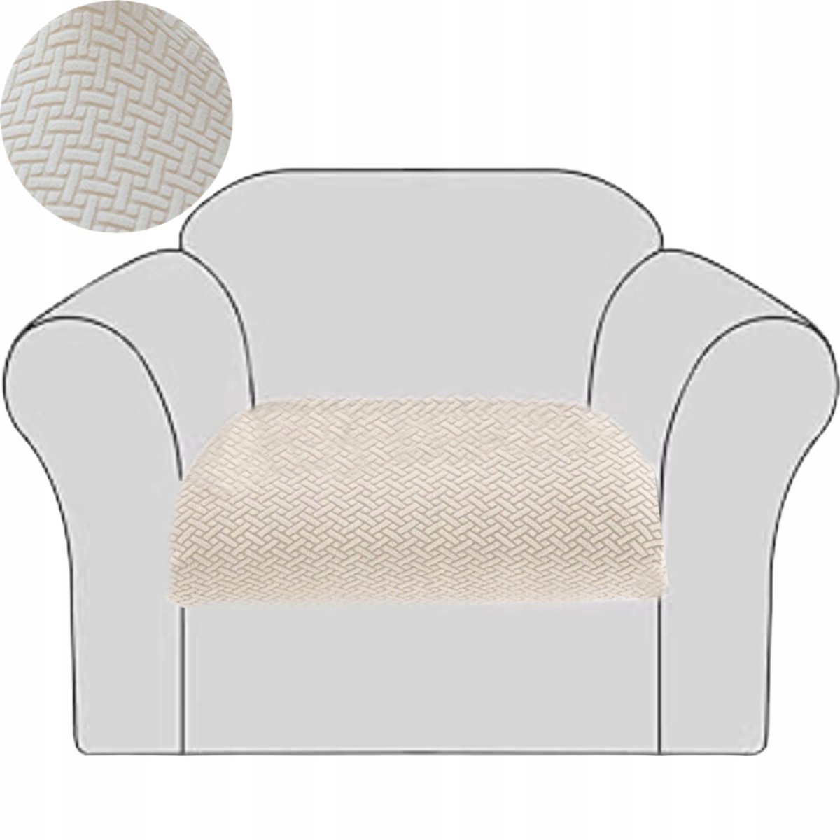 Elastische banda's jacquard visgraat OEKO-TEX crème
