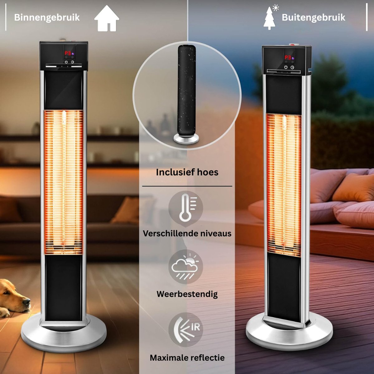 DailySupplies® Elektrische Kachel - Heater - Terrasverwarmers – foto 6