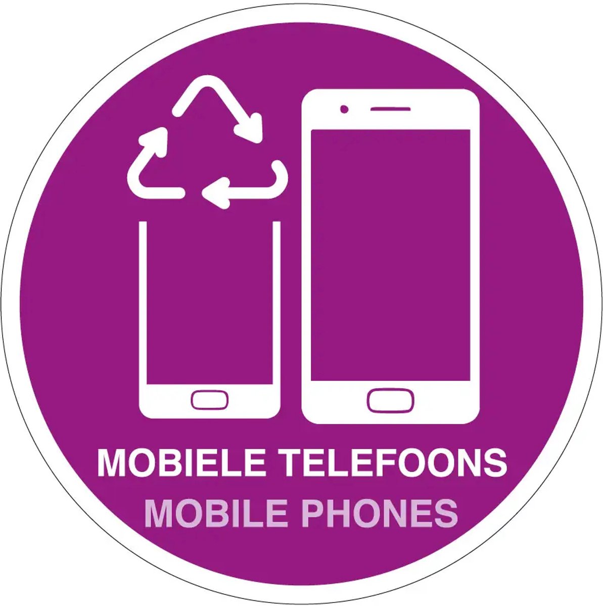 Mobiele telefoons afval sticker | 20 cm