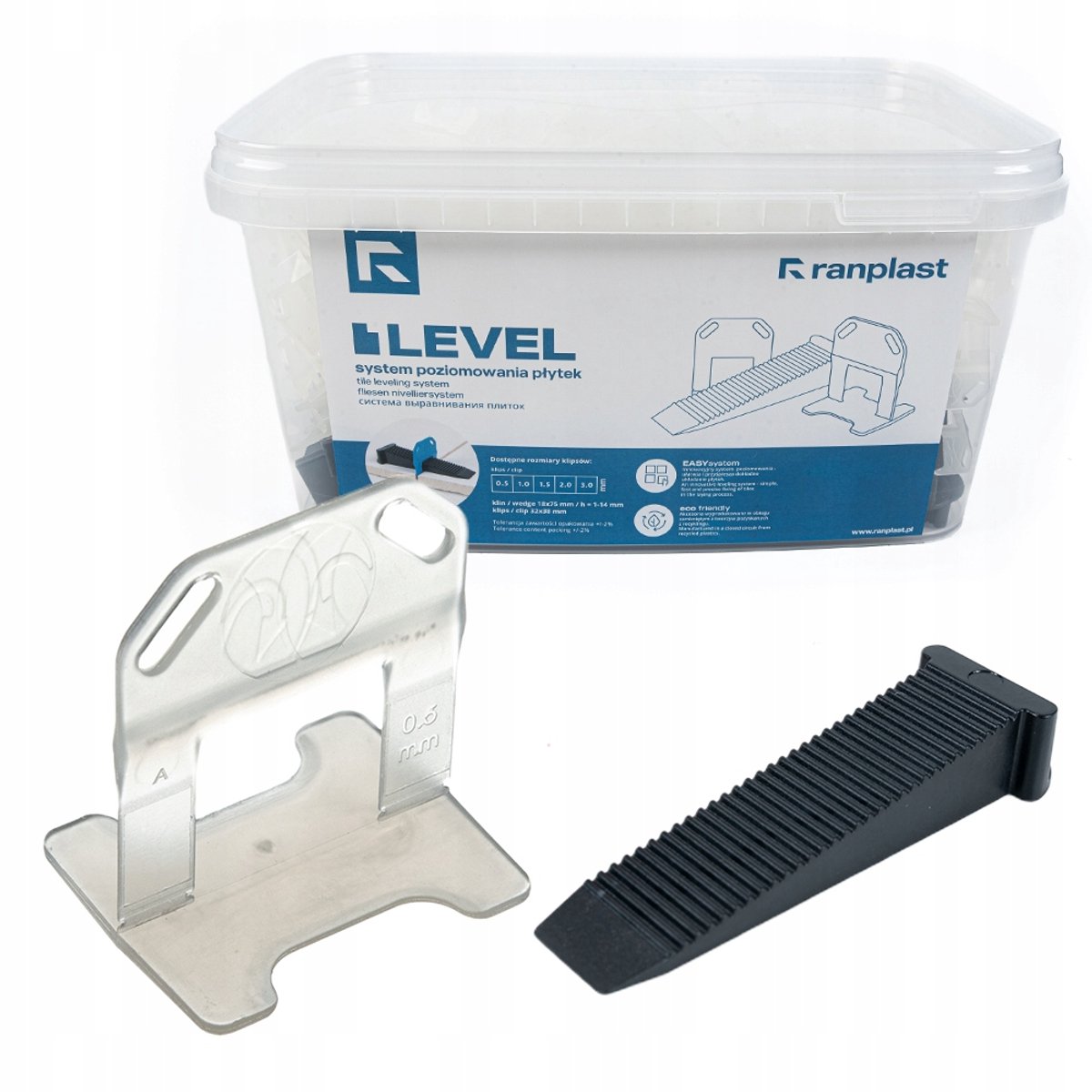 Ranplast Tegel Levelling Systeem 0,5mm - 300 Clips + 50 Wiggen