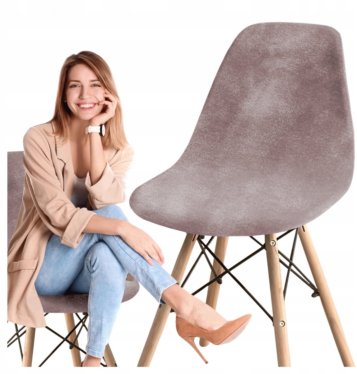 Velours hoes voor een Scandinavische stoel - flexibel en sterk