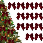 24 Pièces Nœuds En Velours Pour Arbre De Noël, Nœuds De Noël En Velours