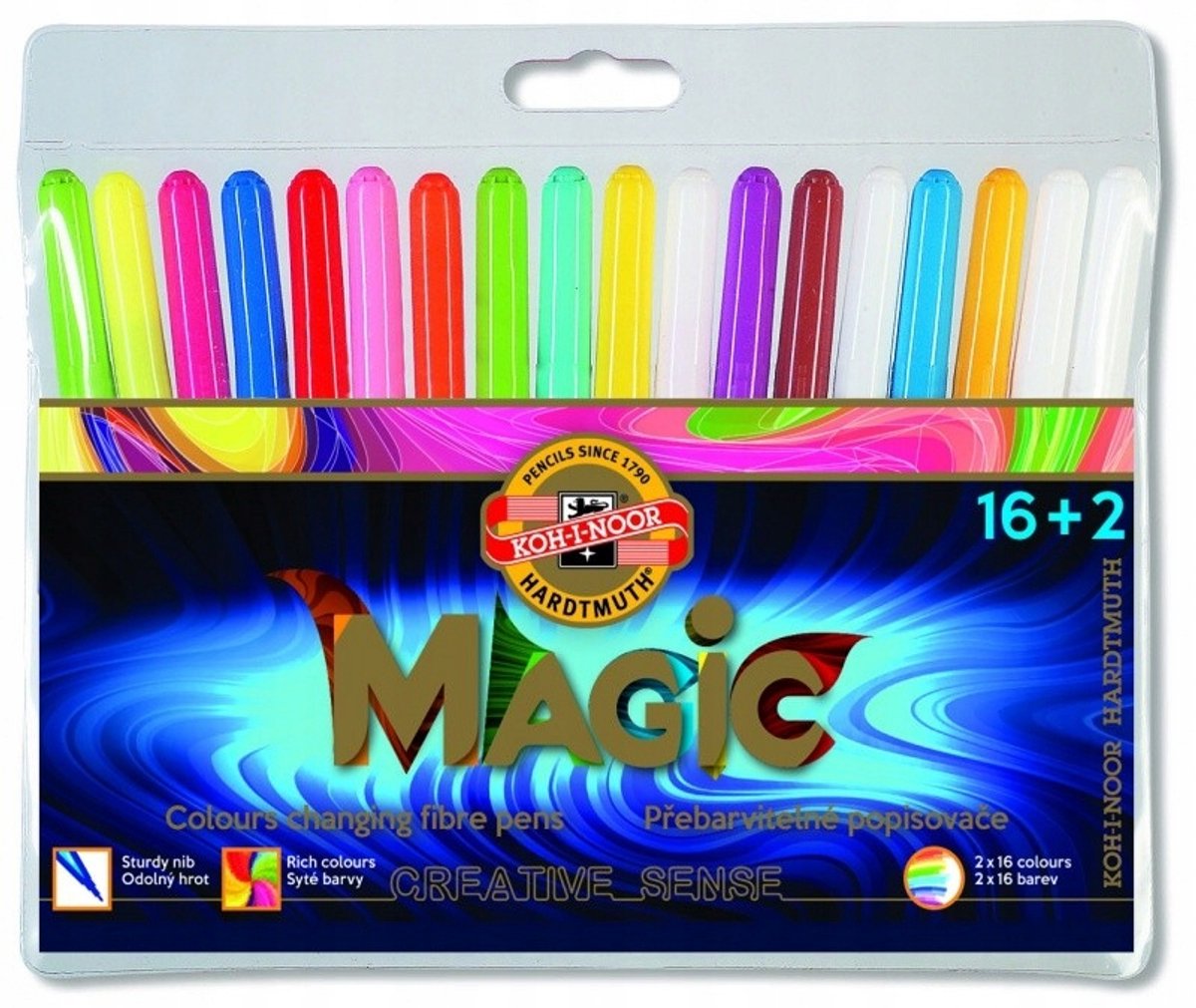 Koh-i-Noor Magische Stiften Set 16+2 Kleuren