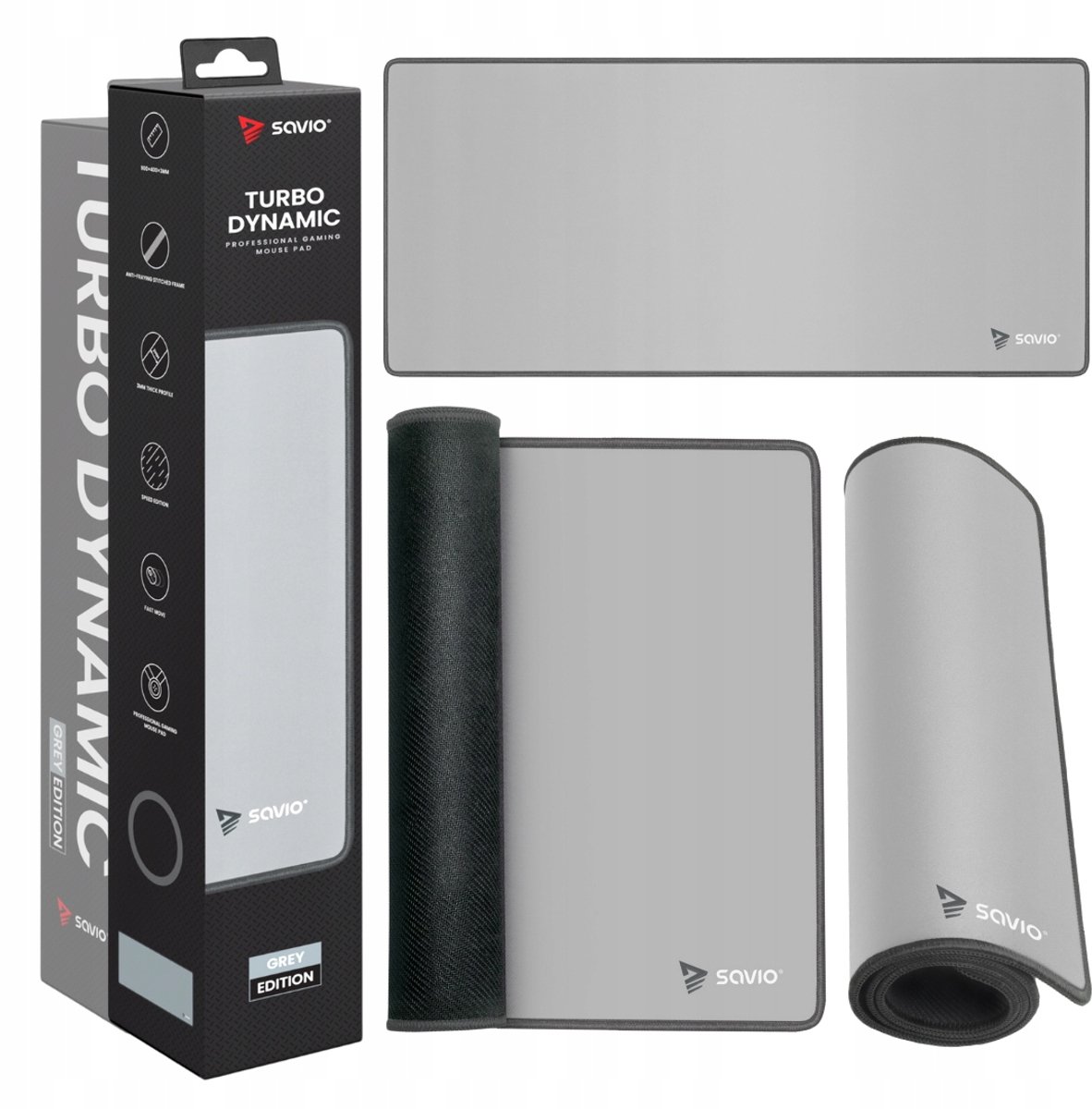 Savio Turbo Dynamic XXL Gaming Muismat 100x50cm - Grijze Editie