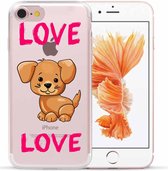 Apple Iphone 7 / 8 / SE2020 / SE2022 siliconen backcover hoesje - Love hondje love