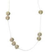 Behave® Lange ketting goud kleur met bloemen kralen 100 cm