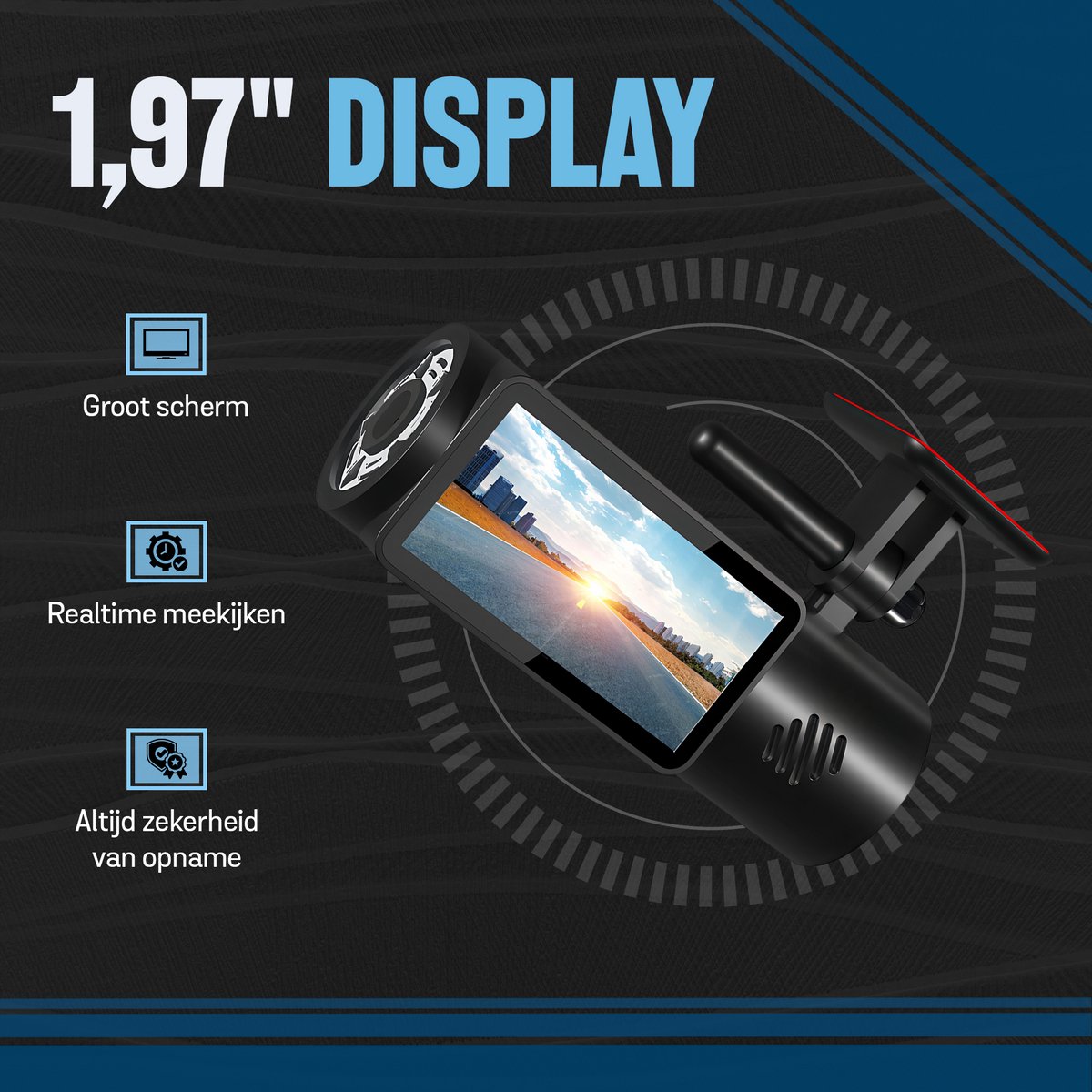 Tech Essentials B100 Dashcam - 720P - Wifi - SD Kaart 64GB - Met Achteruitrijcamera - USB-C - Voor Auto Camera - Voor En Achter - Nachtzicht thumbnail 6