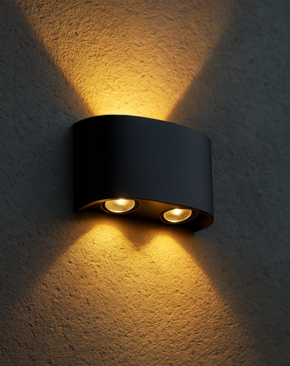 Wandlamp - Up en Down verlichting - Warm wit LED - Waterdicht - 4 W - Binnen EN Buiten - Sfeerverlichting
