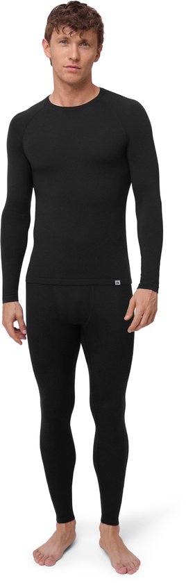 DANISH ENDURANCE Thermo Ondergoed set voor Heren - van Merino Wol - Ademend - Zwart- XXXL