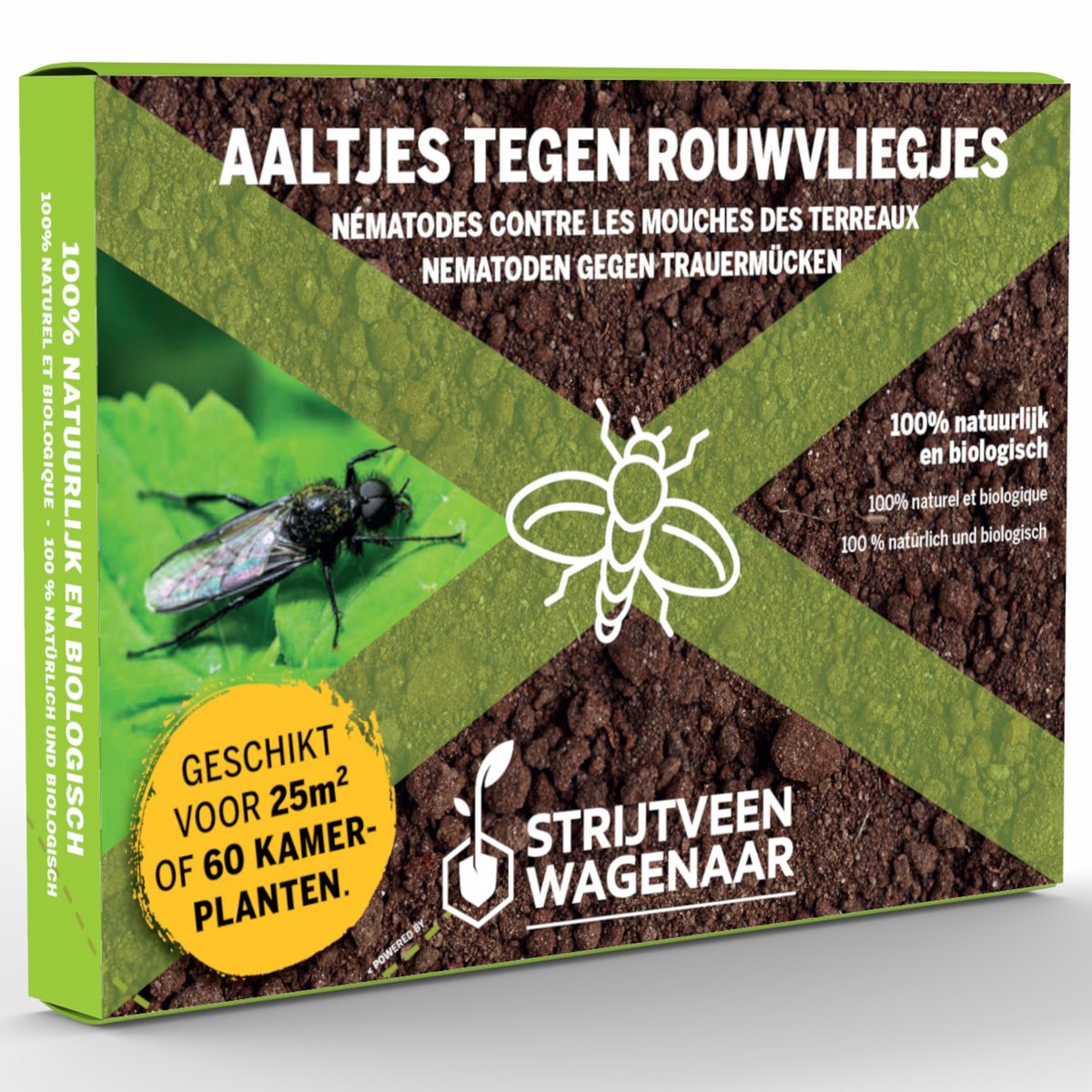 Aaltjes tegen Rouwvliegjes 25m² - Steinernema Feltiae - Nematoden tegen rouwvliegjes - Rouwvliegjes bestrijden - Afweermiddelen binnen