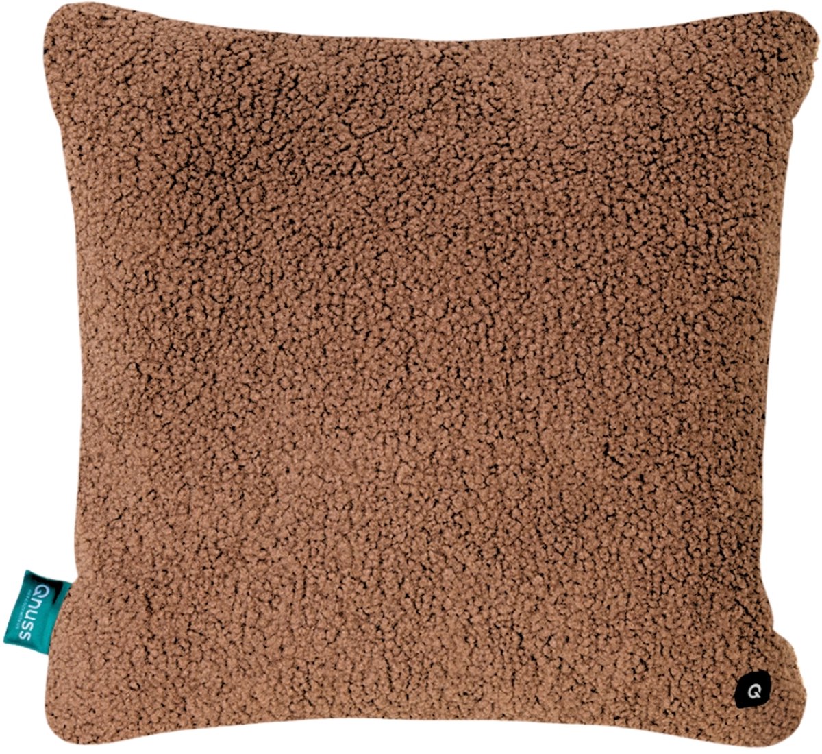 Qnuss Elektrisch Warmtekussen - Draadloos - Oplaadbaar - Energiebesparend & Duurzaam - Teddy - Hazelnut - 45x45 - Infraroodwarmte - Inclusief Powerbank