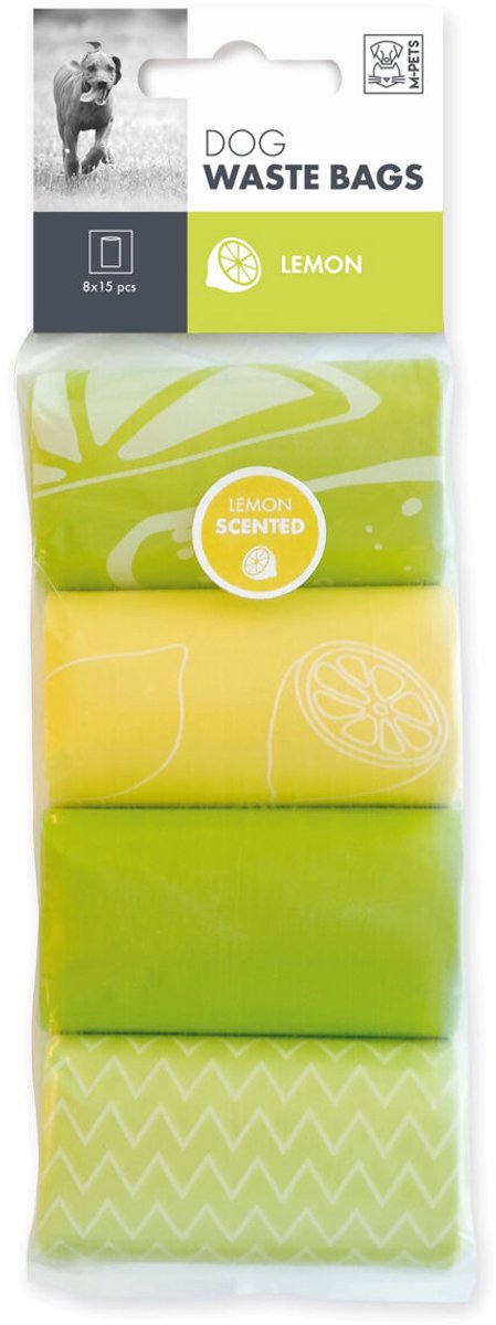 M-Pets dog waste bags lemon - 8 x 15 stuks