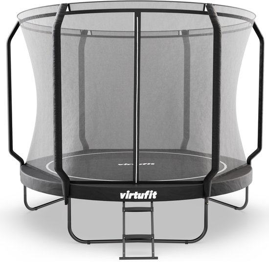 Trampoline - VirtuFit Premium Trampoline avec Filet de Sécurité - Bord de Protection - 305 cm - Noir