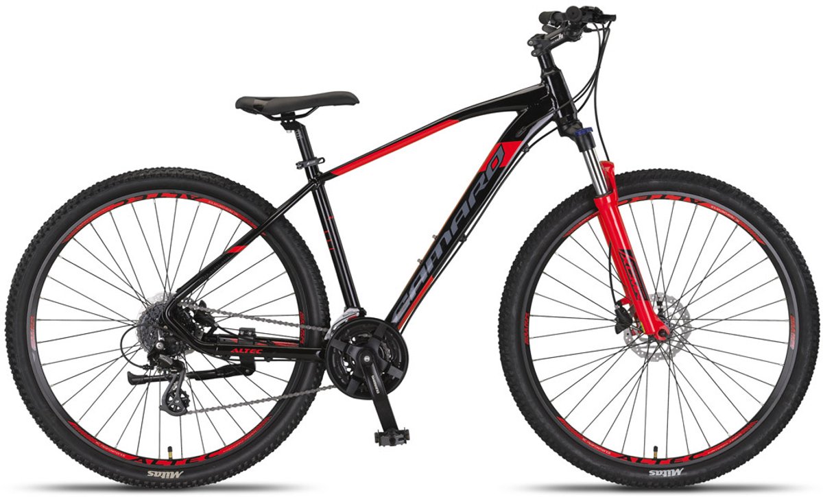Altec Hardtail Mountainbike Camaro MTB 27.5 Inch 45 cm Unisex 24V Hydraulische schijfrem Zwart/Rood