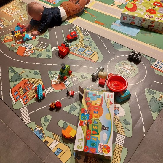 JYG VINYROUTE Hygiënisch Verkeersmat met 3D effect 200x400 cm - Verkeerskleed - Speelkleed- Speeltapijt - Speelmat - Stratentapijt - afwasbaar vinyl - Belgische Kwaliteit van JYG — afbeelding 5