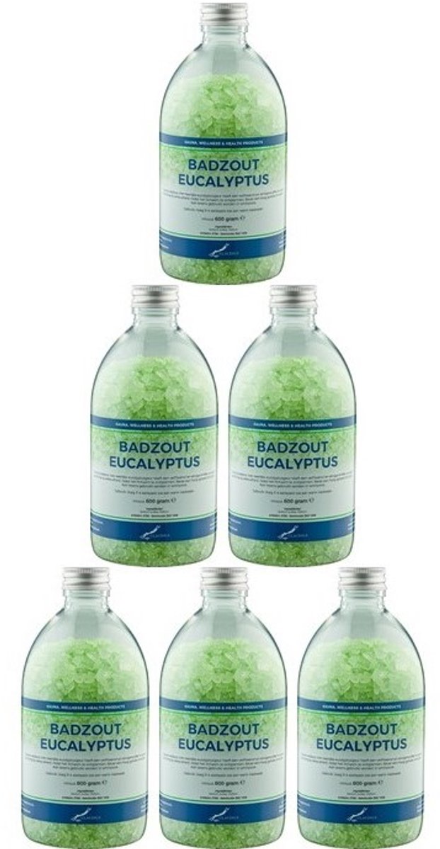 Claudius Badzout Eucalyptus - 600 gram - Fles met aluminium dop - set van 6 stuks