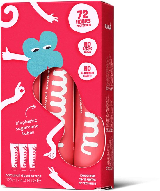 nuud - natuurlijke, vegan deodorant crème - xXL Pack - 3x40 ml