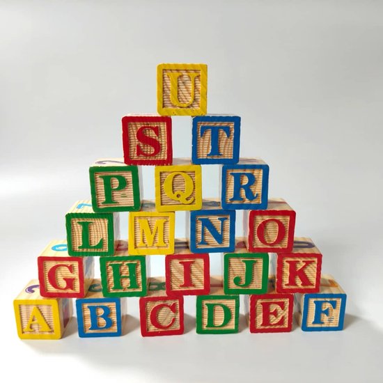 SoNis Houten Blokken ABC - Cijfers - Letters - Alfabet - Patronen - Speelblokken - Educatief van Merkloos — afbeelding 4