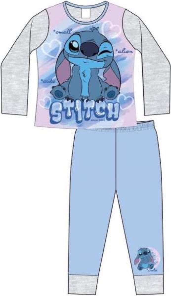 Disney Lilo en Stitch - Kinderpyjama - Pyjama - Blauw met Grijs