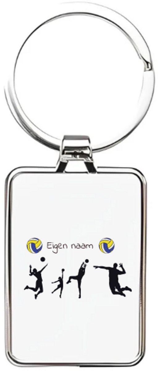 Hacebo® - Voetbal met naam - sleutelhanger rechthoekig - Voetbal - Voetbal fans - sleutelhangers - Cadeau - Verjaardag - Geschenk - Gepersonaliseerd - rechthoekige sleutelhanger - 3 x 7.8 CM