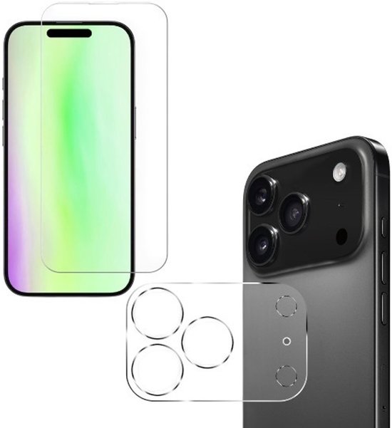 Protecteur d'écran 1x et protecteur lens d'appareil photo 1x Convient pour : iPhone 17 Pro - verre - protégez votre appareil photo - verre de protection - Transparent