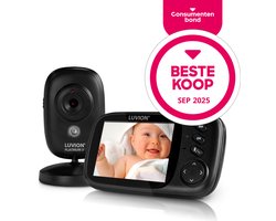 LUVION® Platinum 3+ Black - Babyfoon met Camera - Uitbreidbaar tot 2 Baby Camera's - Beste Koop Consumentenbond September 2025 - Premium Baby Monitor