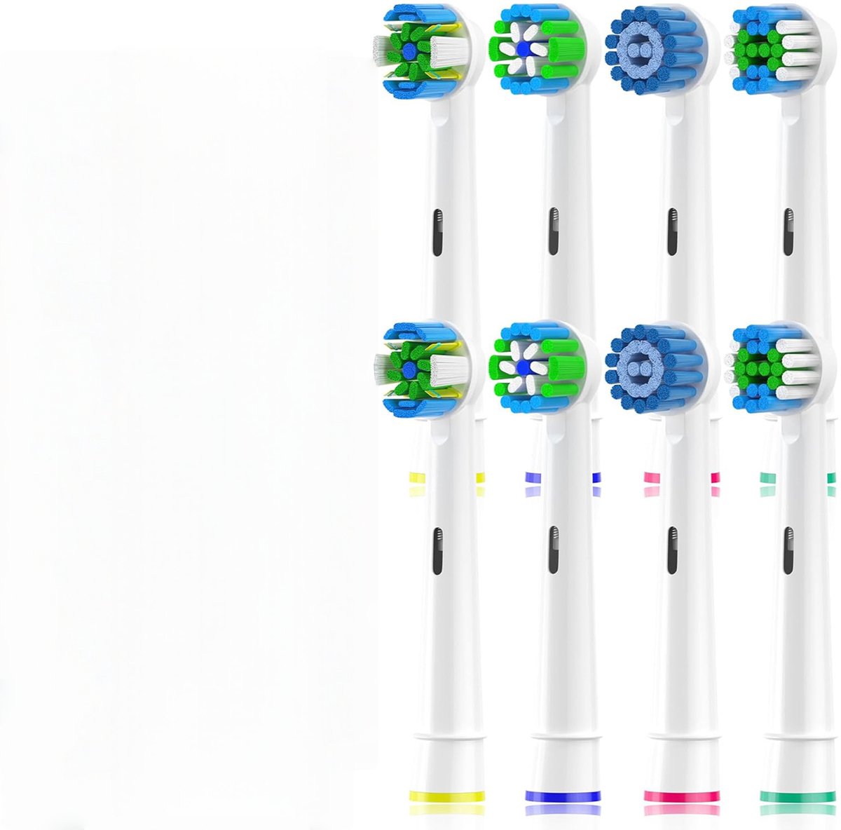 Vervangende opzetborstels geschikt voor Oral-B Braun elektrische tandenborstel, vervangende opzetborstels geschikt voor Oral-B Pro 1000/7500/3000/7000/8000/500, 8 stuks (wit)