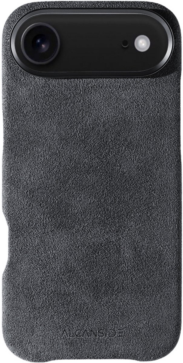 Alcanside Luxe Hoesje geschikt voor Apple iPhone 17 Air – Magsafe 360° Shock Proof Telefoonhoesje – Premium Alcantara Case – 100% Optimale Bescherming – Space Grey