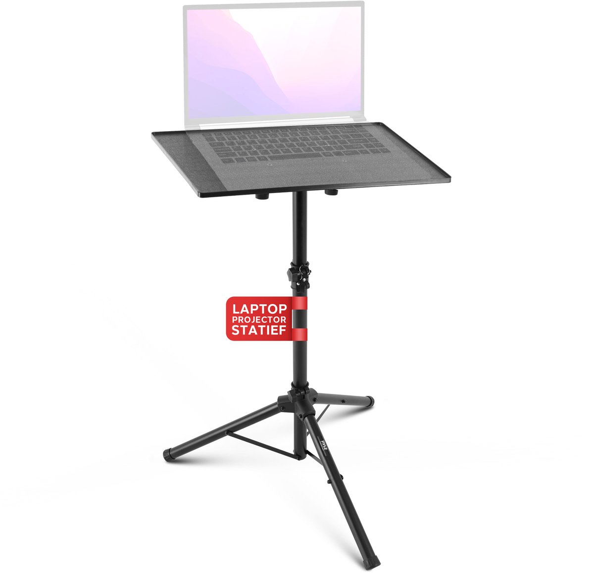 PyleLaptop Stand, PC/ Projector Standaard, Draagbare Studiostandaard voor DJ-Apparatuur, Met Verstelbare Hoogte, Zwart
