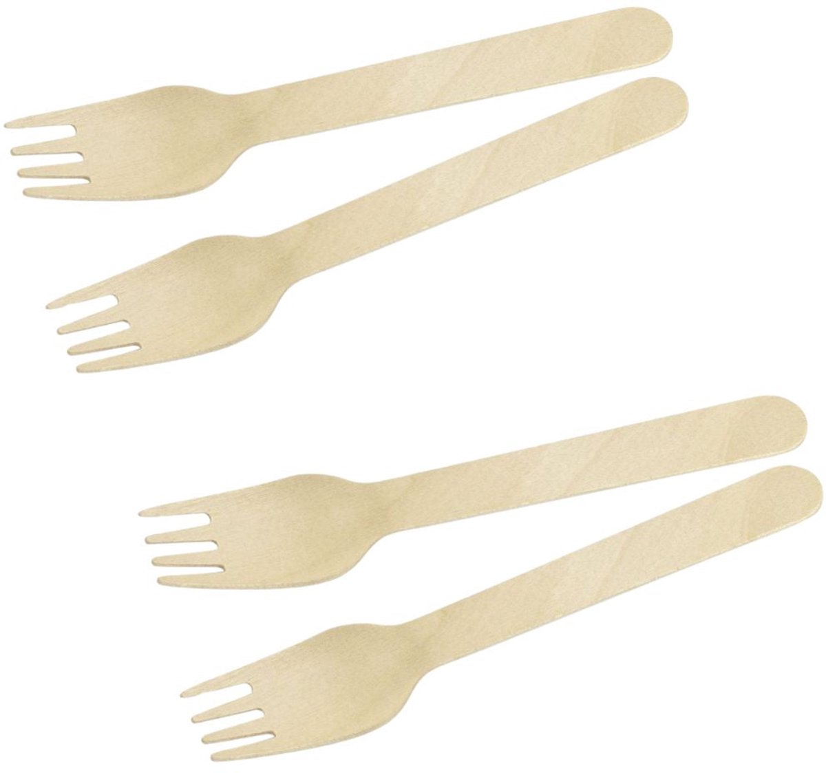 Set van 60 wegwerp houten vorkjes 16 cm Fackelmann Move