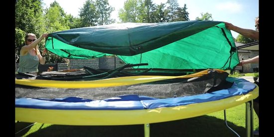 Zero Gravity trampolinehoes voor ronde trampolines Ø 244 cm – incl. knevelbanden voor stevige bevestiging – extra dikke beschermhoes 180 g/m² – UV-bestendige afdekhoes