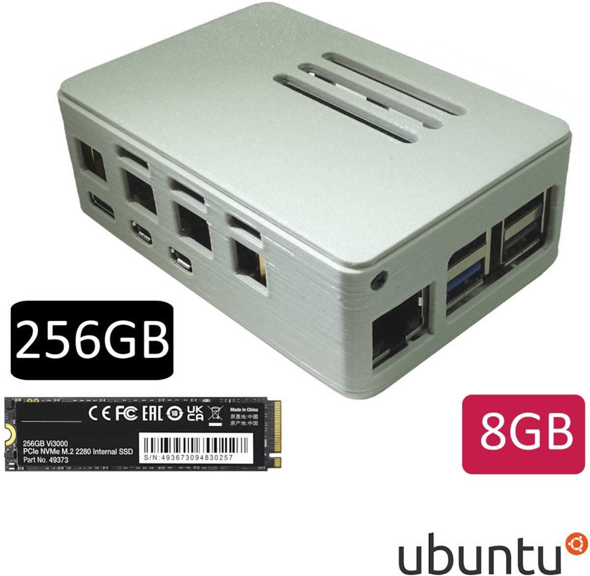 Raspberry Pi 5 8GB met NVMe SSD en Ubuntu