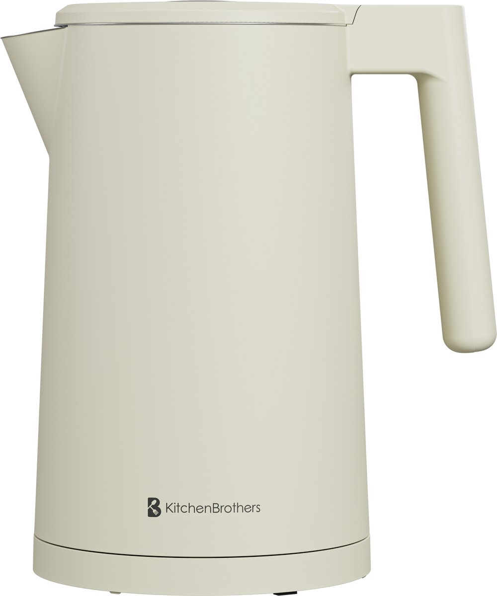KitchenBrothers Waterkoker - 1.7L - Met Temperatuurregeling - PFAS- & BPA-vrij - Warmhoudfunctie - Display - Dubbelwandig - 2200W - Beige – foto 5